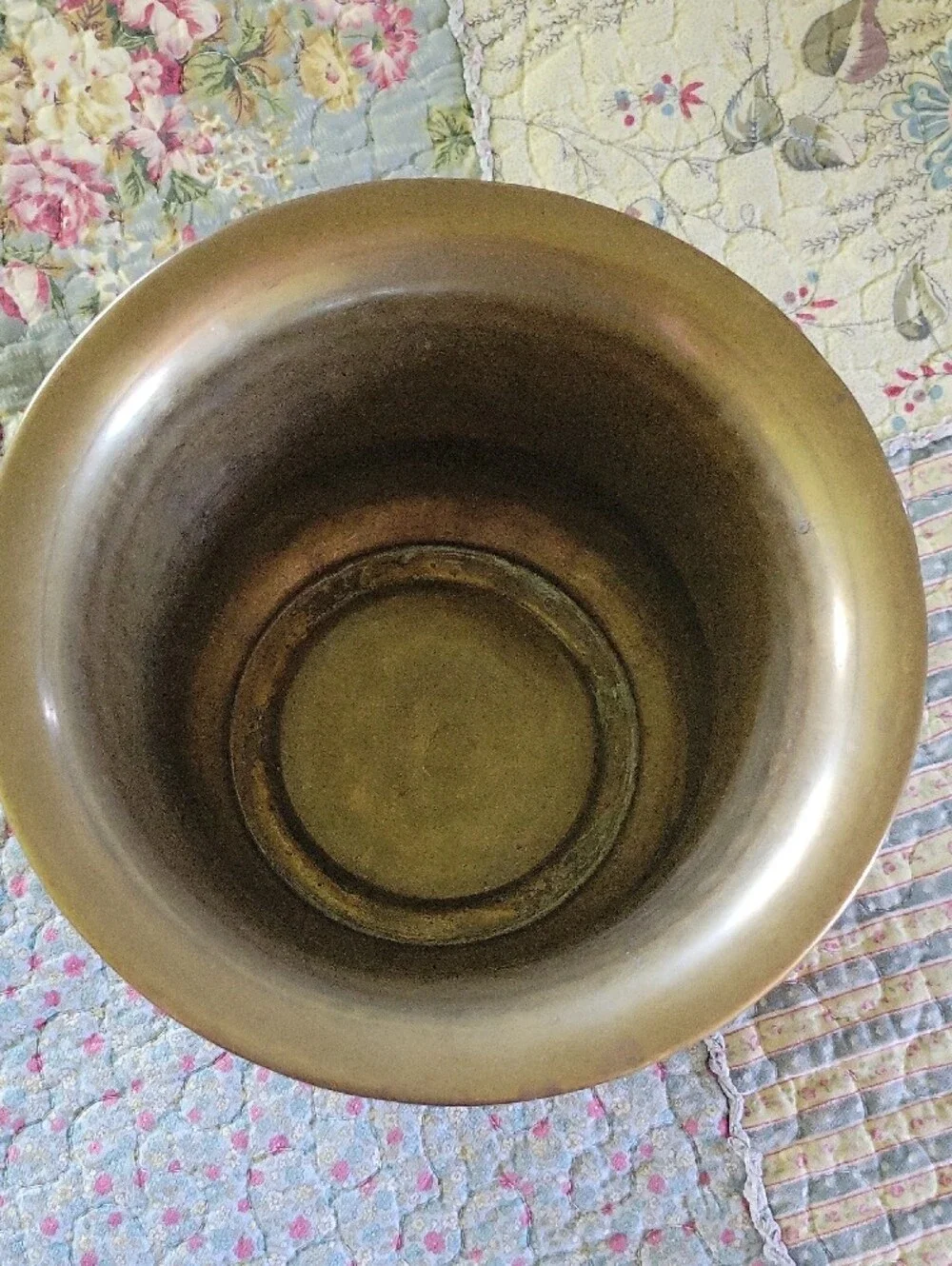 Vintage 1970s Brass Butterfly Squat Pot Planter Made in India Planter
